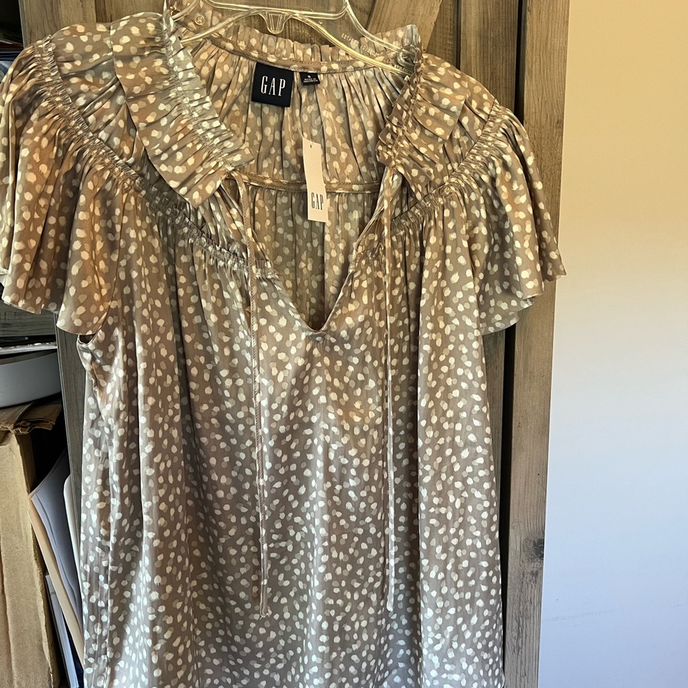 GAP Women's Polka Dot Blouse - Brown